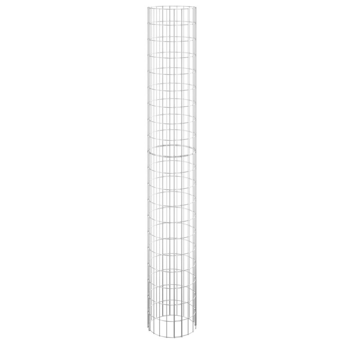 GABIONEN-HOCHBEETE 3 Stk. Rund Verzinkter Stahl Ø30x200 cm - Silberfarben, Metall (30/200/30cm) - furnicato