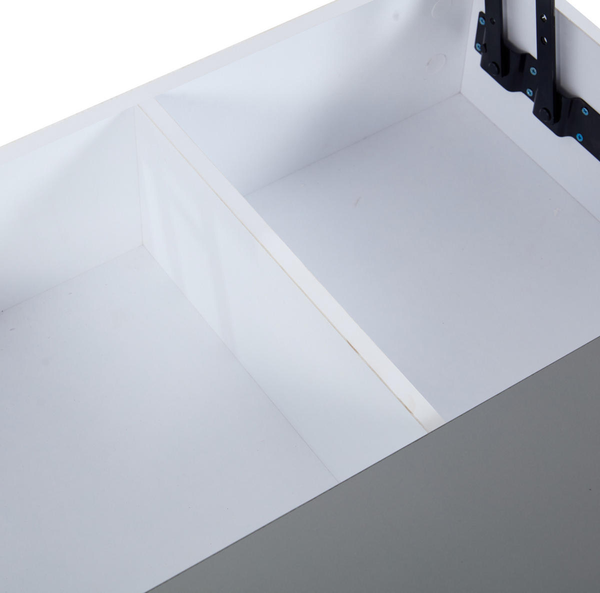 COUCHTISCH 70/70/35 cm weiß/grau aus MDF mit LED und Stauraum - Weiß, Holzwerkstoff (70/70/35cm) - OKMYHOME