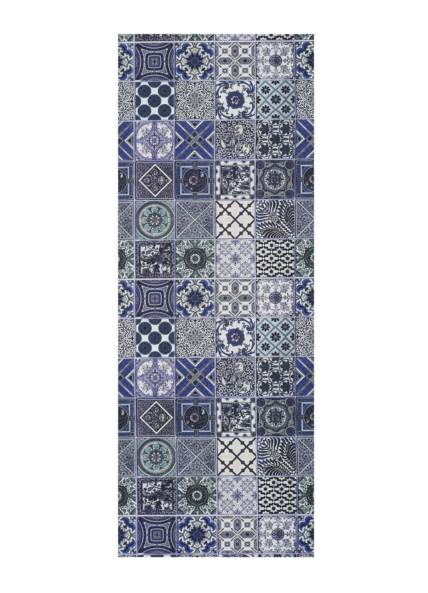 VINYL-KÜCHENTEPPICH Blau Sprinty 52/100 cm - Blau, Kunststoff/Textil (52/100cm) - Atticgo