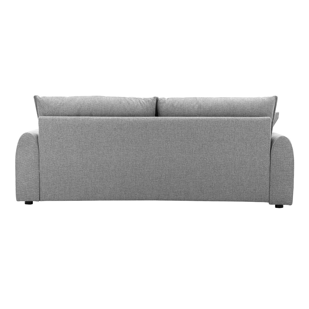 DREISITZER-SOFA aus grauem Samt-Effekt Textilgewebe PIO - Grau, Textil (80.5/83/205.5cm) - Miliboo