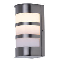 LED AUSSEN-WANDLEUCHTE Edelstahl Silber - Silberfarben, Kunststoff/Metall (13/23/12cm)