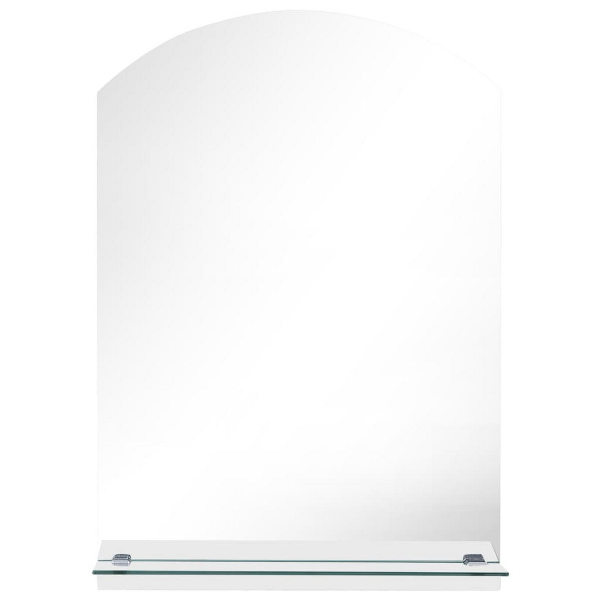 WANDSPIEGEL mit Regal 50x70 cm Hartglas - Silberfarben, Glas (50/70/70cm) - furnicato