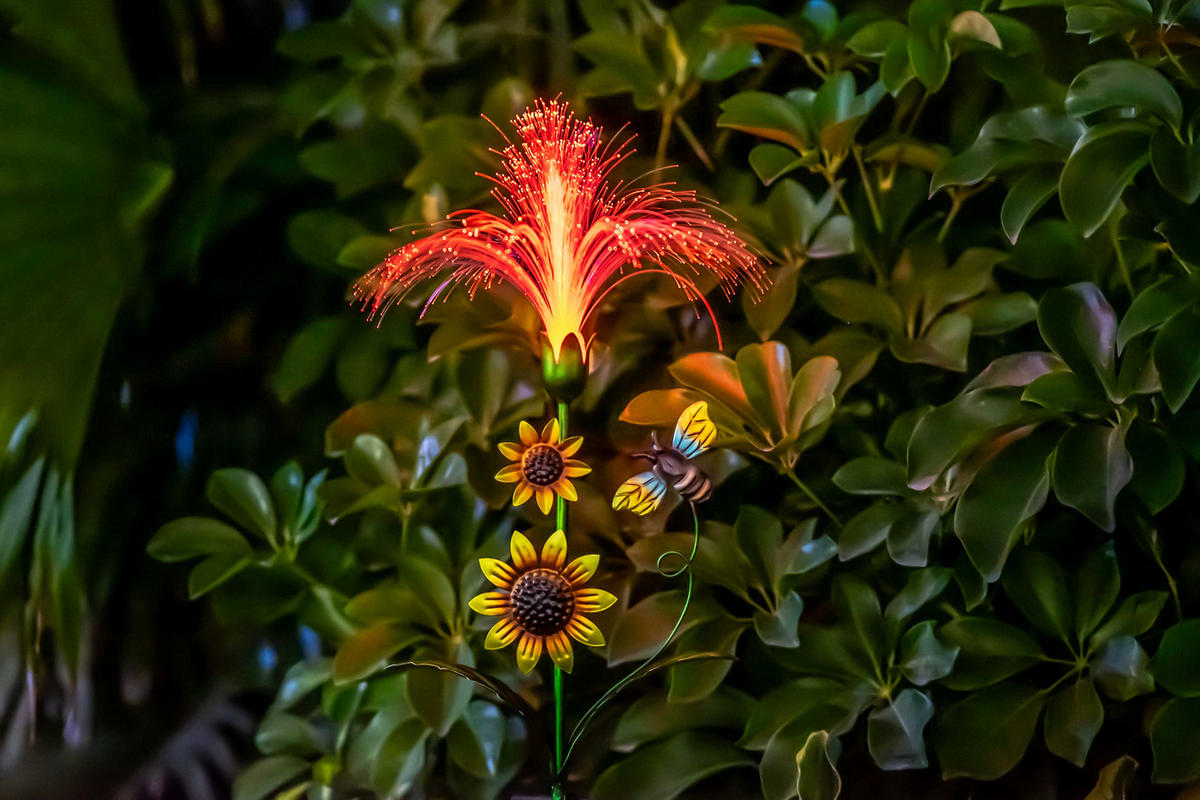 LED-SOLAR-GARTENSTECKER - mit Fiber-Beleuchtung und Dämmerungssensor für stilvolle Garten-Dekoration, 2er-Set - Weiß, Kunststoff (5/28/93cm) - Northpoint