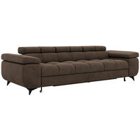 TŘÍMÍSTNÁ POHOVKA NIDELLO - Hnědá Samet - černá/hnědá, kov/textil (260/70/97cm) - MKS