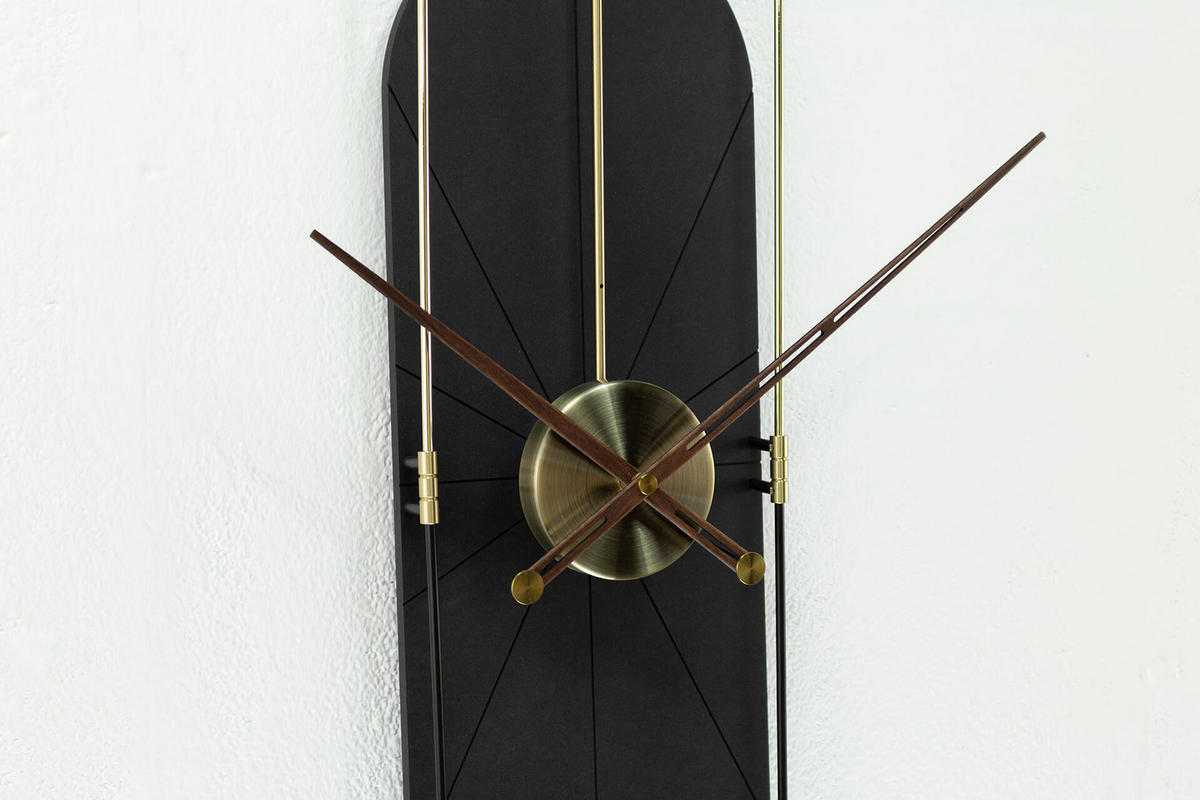 WANDUHR Design Schwarz 20/90 cm - Schwarz, Holzwerkstoff/Metall (2.71/90/2cm) - ONZENO