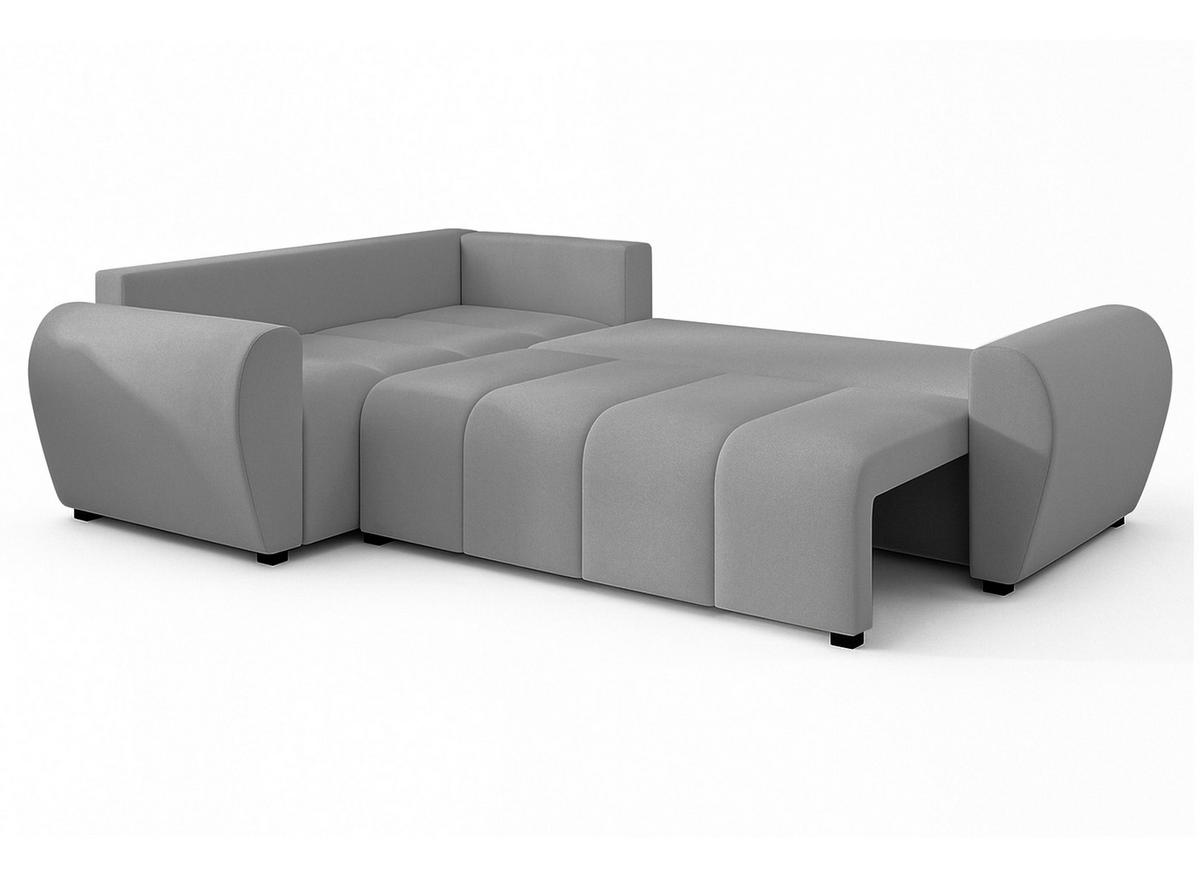 ECKSOFA L Form Malatya MAX Hellgrau 246/145/82 cm stilvolle mit Schlaffunktion L - Hellgrau/Schwarz, Kunststoff/Textil (175/235cm) - AX Living