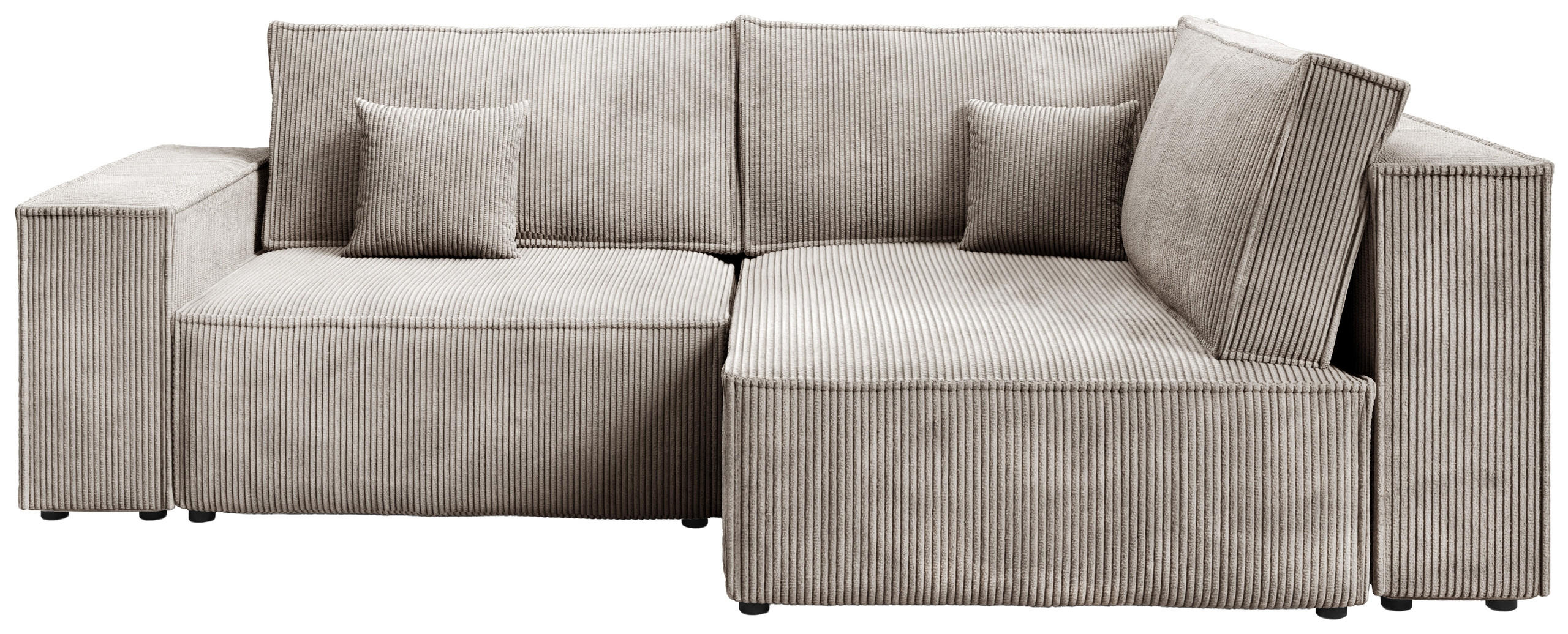 ECKSOFA Pedro Duo mit Schlaffunktion Beige Cord - Beige, Textil (246/153cm) - Bromarkt