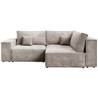 ECKSOFA Pedro Duo mit Schlaffunktion Beige Cord - Beige, Textil (246/153cm) - Bromarkt