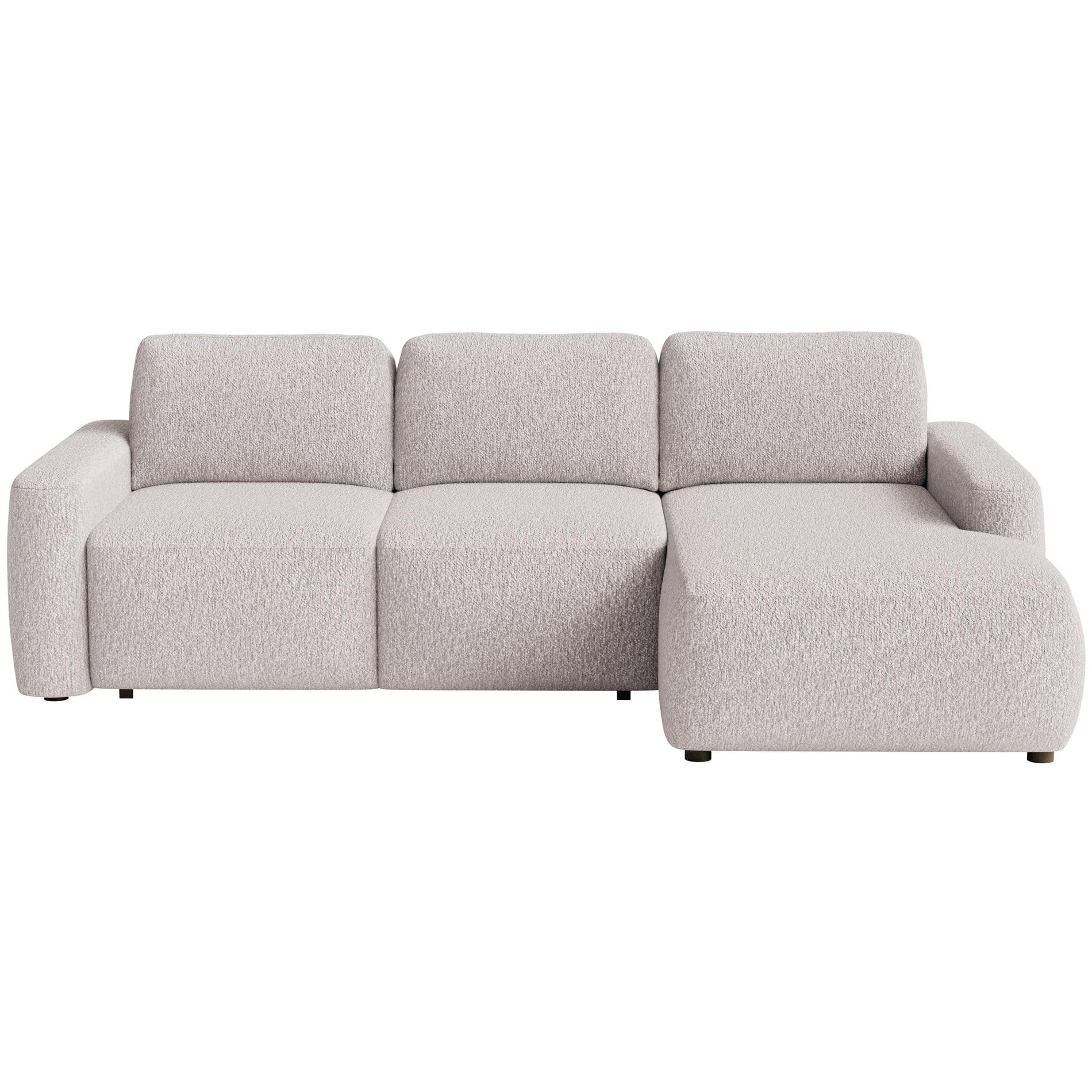 ECKSOFA Carnos Mini Beige Chenille - Beige/Schwarz, Kunststoff/Textil (164/238cm) - Selsey