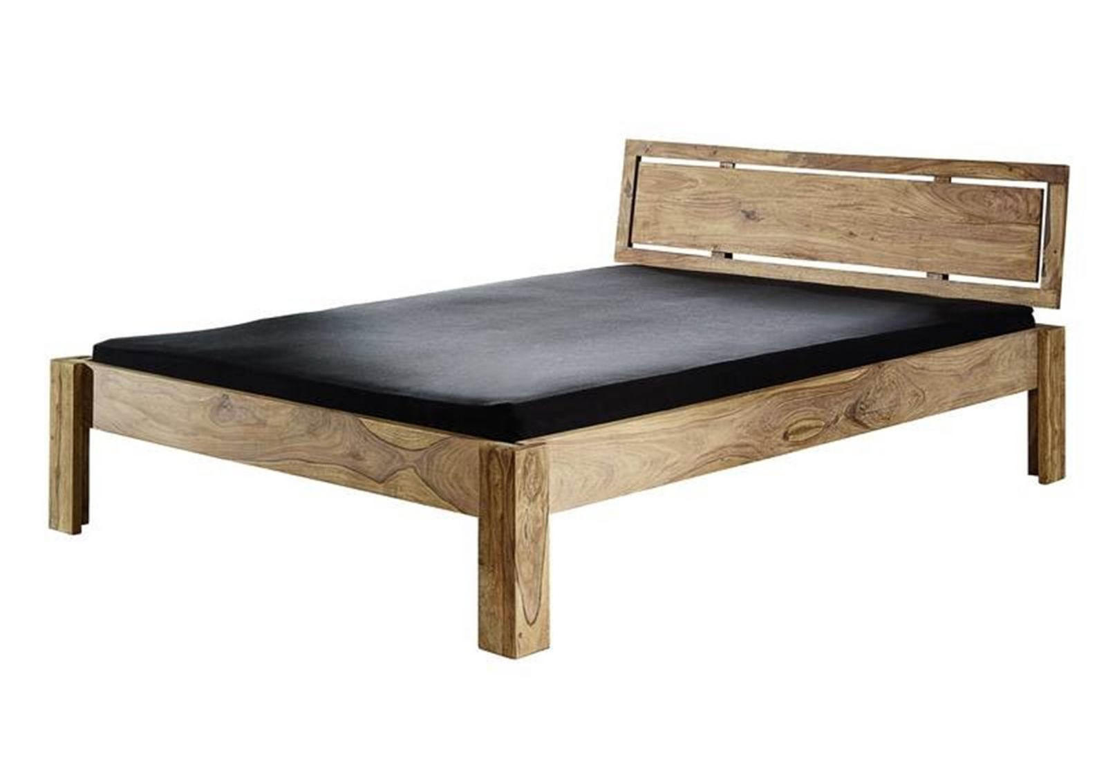 BETT Massivholz Sheesham 200 x 200 x 83 braun NATURE BROWN #523 - Braun, Holz (200/200cm) - Massivmoebel24