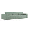 4-SITZER-SOFA Strukturstoff Stoff Grün - Schwarz/Hellgrün, Kunststoff/Textil (314/80/103cm) - Makamii