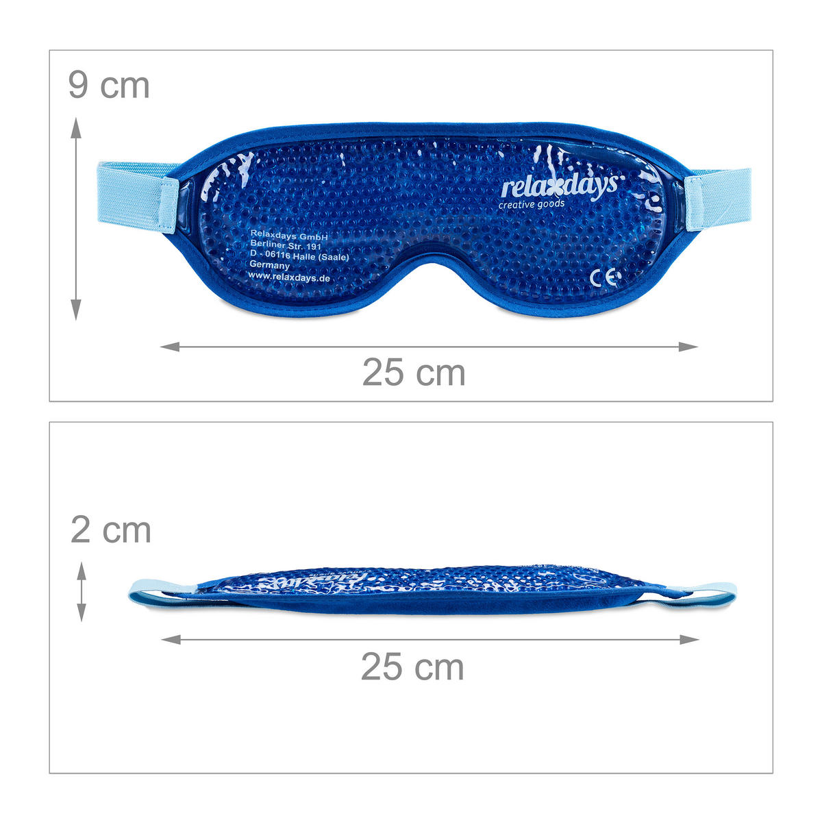 2XAUGENMASKE - Blau, Kunststoff/Textil (25/9/2cm) - Relaxdays