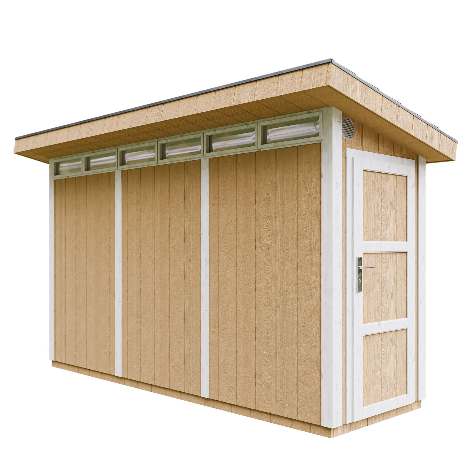 HOLZ-GARTHENHAUS basis LP SmartSide 4,3m² mit B161xL411xH239 cm - M902 - HARVEST HONEY - Beige, Holz (412/239/161cm) - Timbela