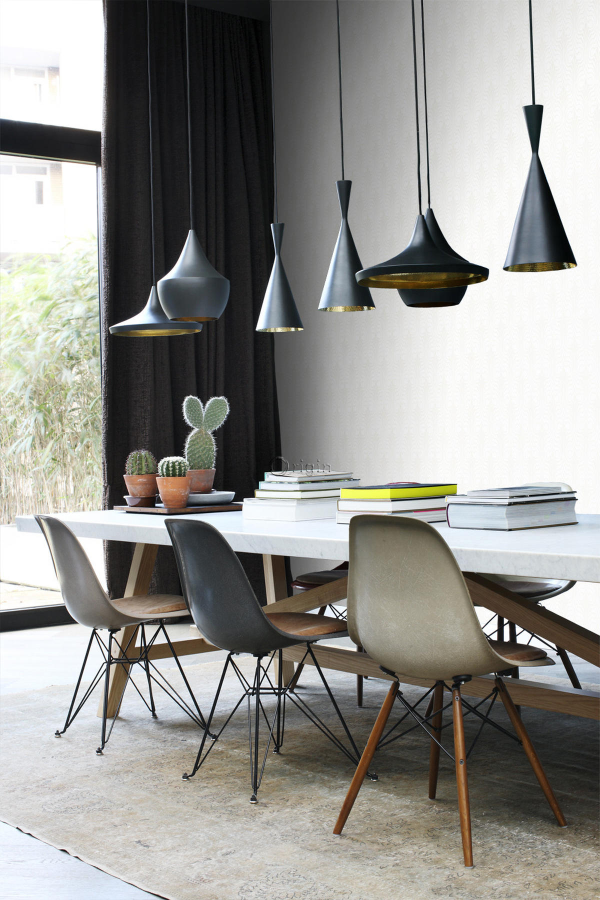 TAPETE grafische Form 53 cm x 10.05 m - Weiß, Papier (53/1000cm) - Origin Wallcoverings