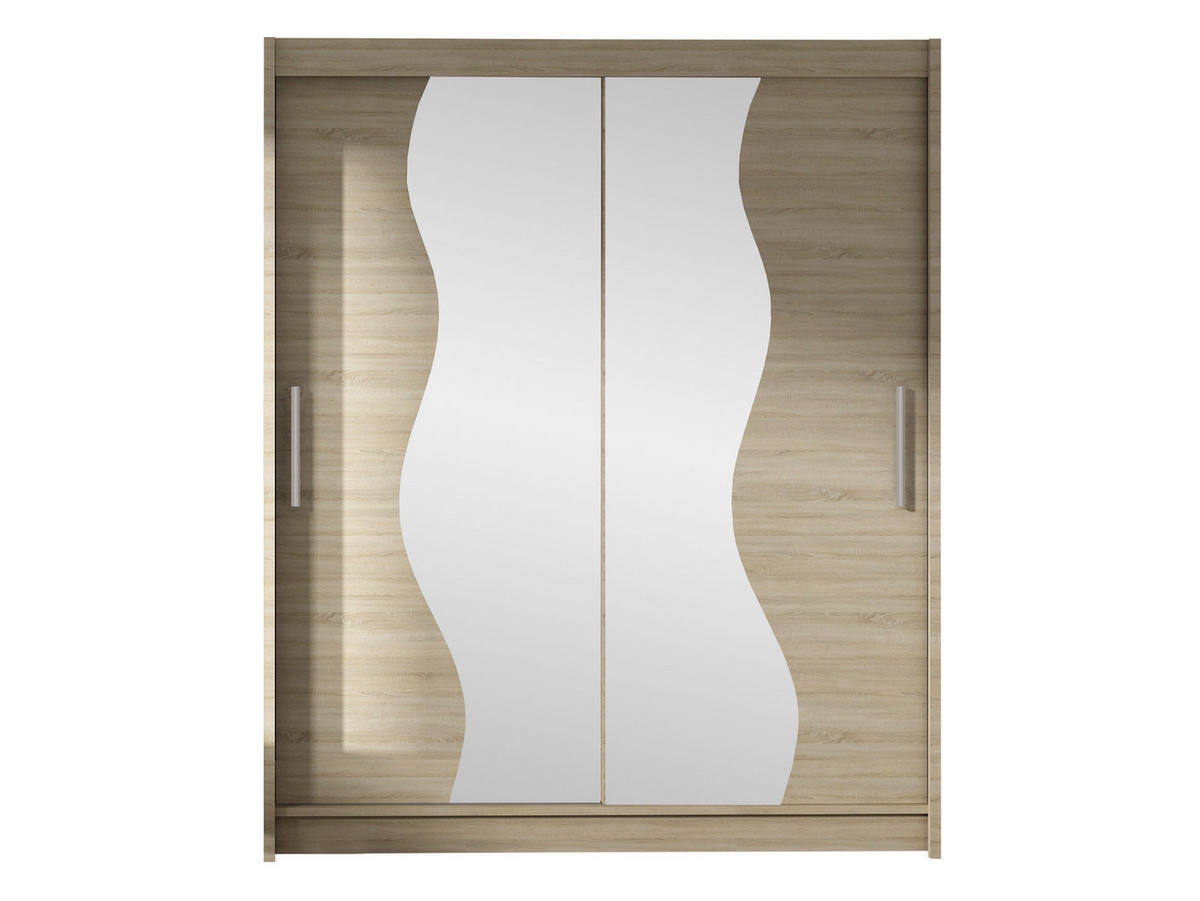 SCHWEBETÜRENSCHRANK Westa S - Silberfarben/Sonoma Eiche, Holzwerkstoff/Metall (150/200/58cm) - MIRJAN24