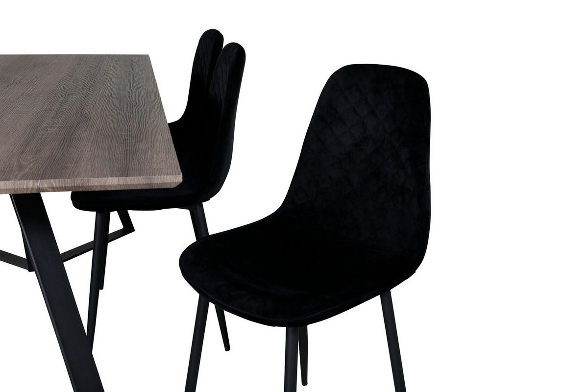 TISCHGRUPPE Schwarz - Schwarz, Holzwerkstoff (90/75/180cm) - ebuy24