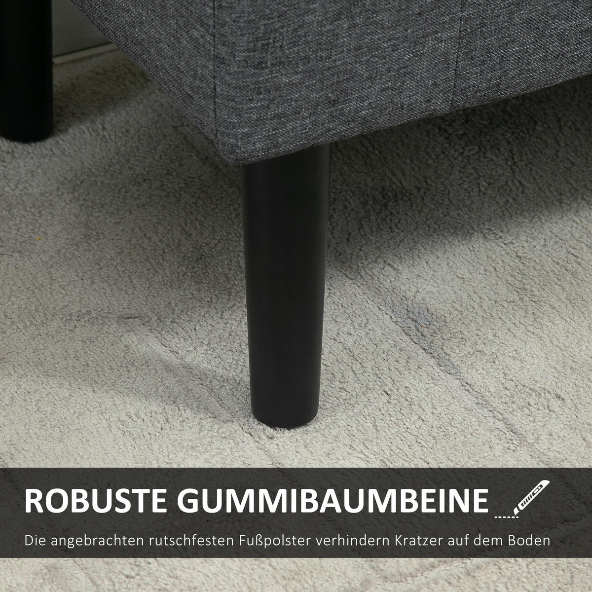 SITZBANK Polsterbank mit Stauraum belastbar bis 130 kg Leinen-Touch Dunkelgrau - Dunkelgrau, Kunststoff (44/58/116cm) - HOMCOM