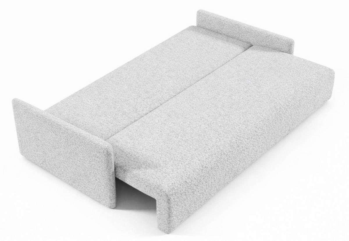 SOFA Hellgrau SISI Mit Schlaffunktion - Hellgrau/Grau, Textil (207/90/87cm) - Sepro Meble