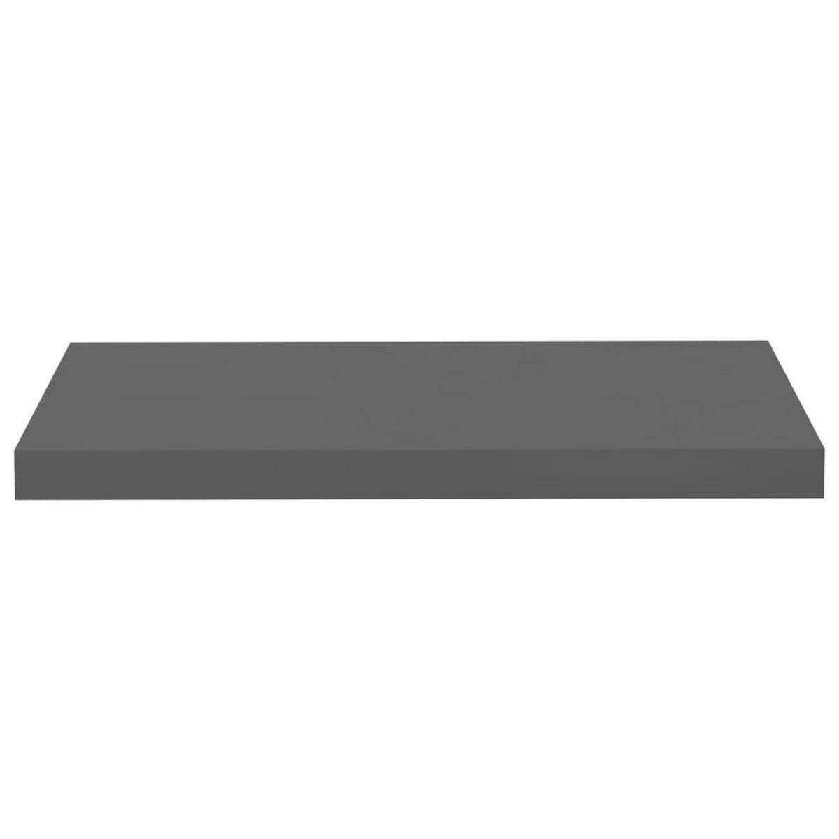 SCHWEBEREGALE 2 STK. HOCHGLANZ-GRAU 60X23,5X3,8 CM MDF - Anthrazit, Holzwerkstoff (23.5/3.8/60cm) - vidaXL
