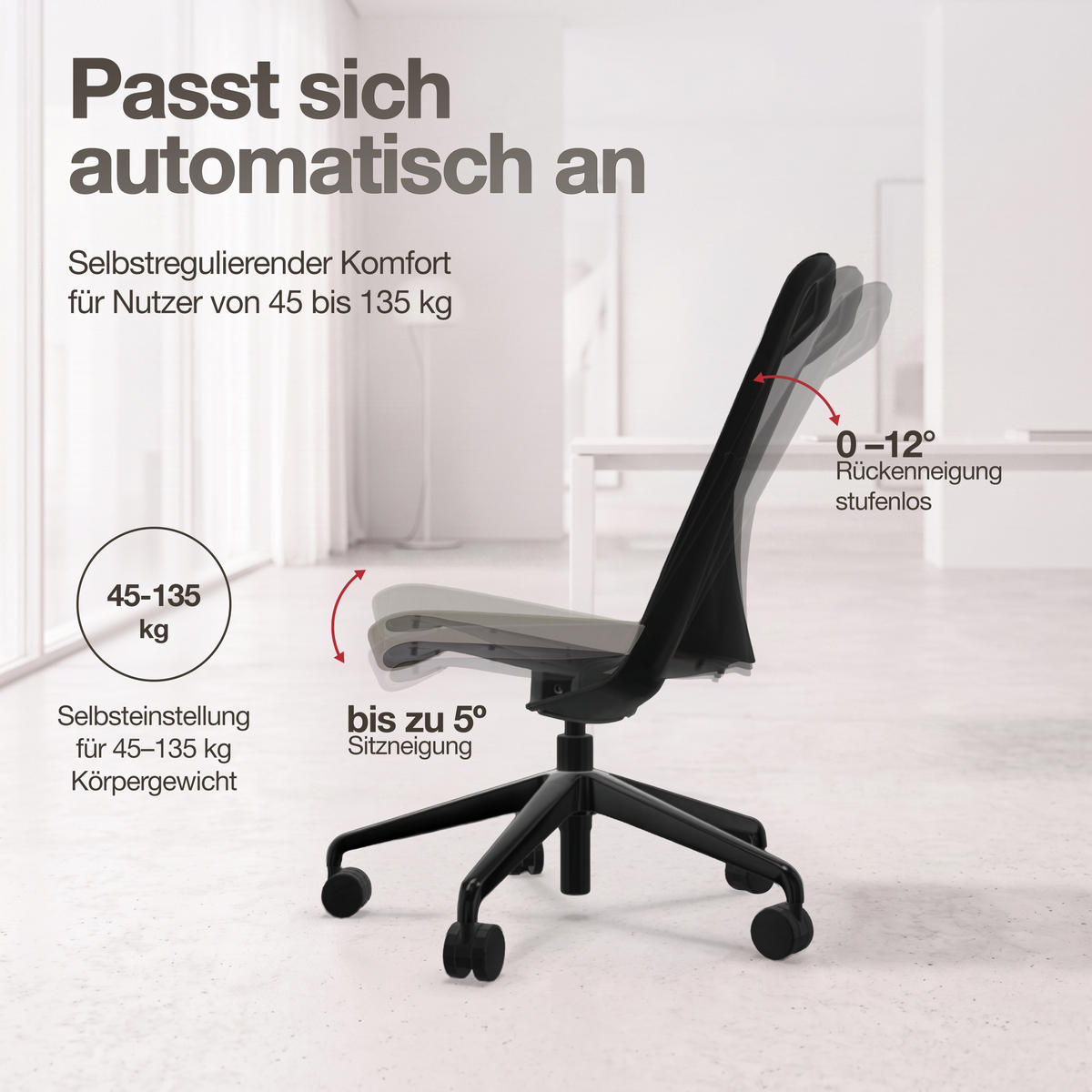 DREHSTUHL Bürostuhl Alassio / Weiß - Weiß, Textil (56/87/45cm) - ASSMANN