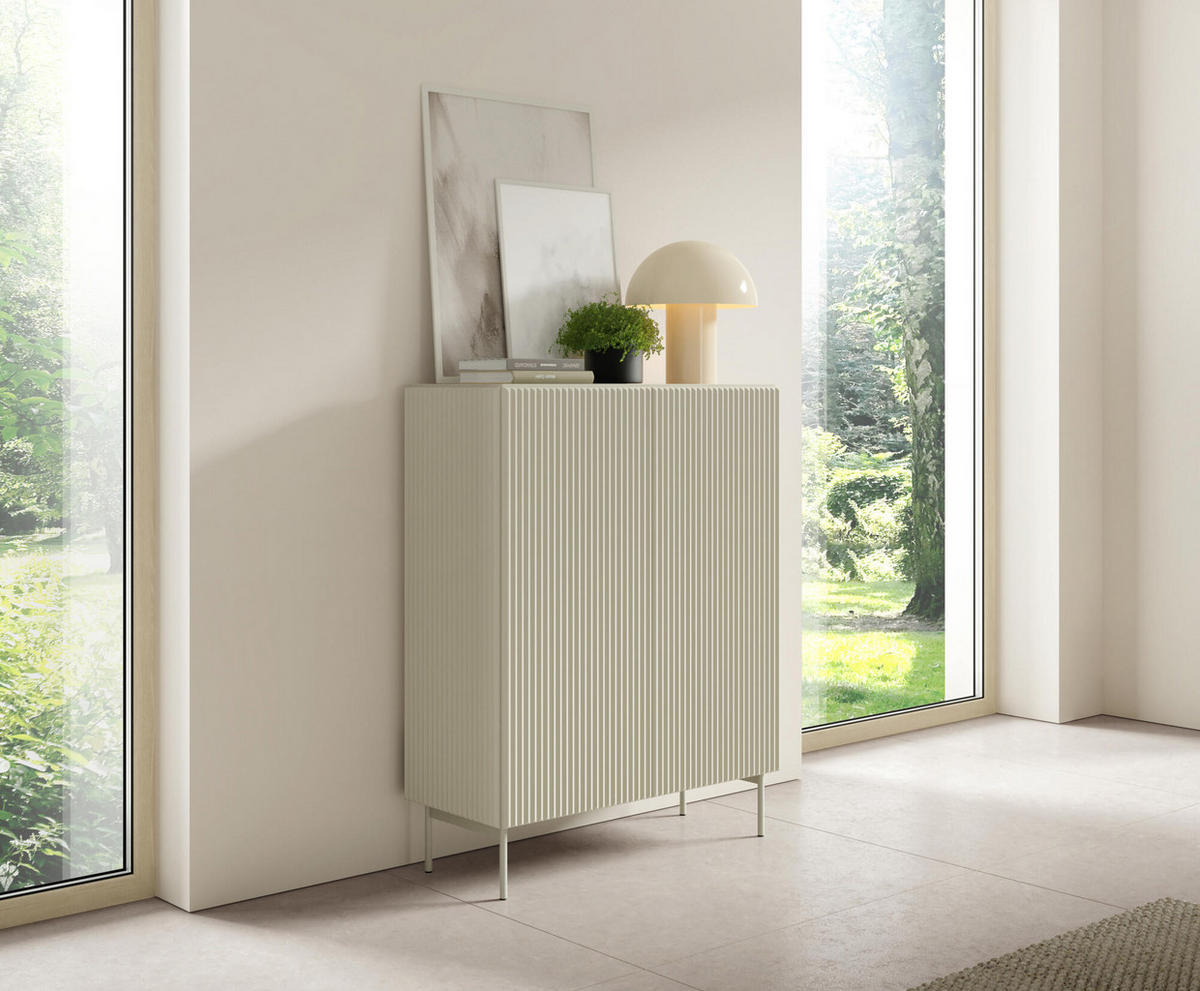 SIDEBOARD MUTI Beige 99x40x123 cm - Beige, Holzwerkstoff (99/123/40cm) - FURNLUX