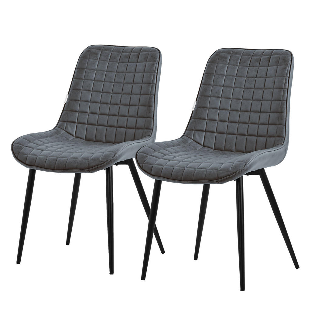 ML-DESIGN JÍDELNÍ ŽIDLE, sada 2 ks, antracitová umělá kůže