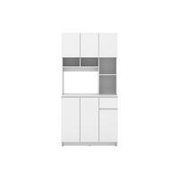BUFFETSCHRANK - 89.6 cm x 39.9 cm - holz - weiß Nizali - Weiß, Holz (89/181/39cm) - Vente-Unique