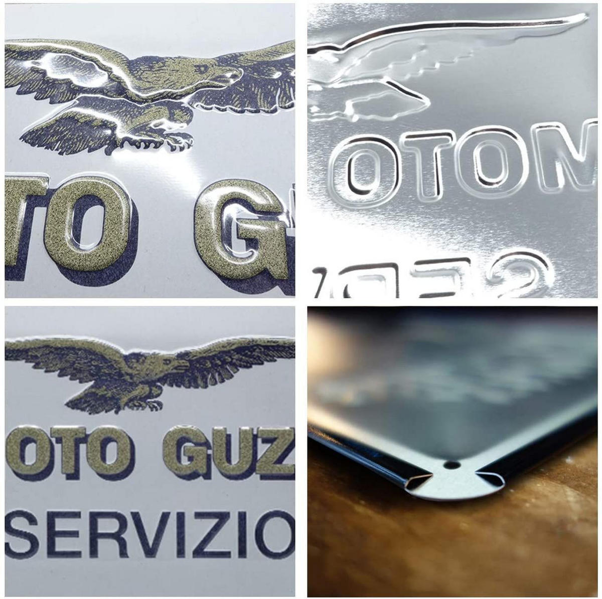 BLECHSCHILD 20/30 cm Moto Guzzi Servizio - Multicolor, Metall (30/20/0.2cm) - Nostalgic-Art