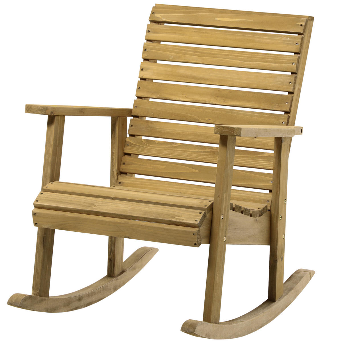 GARTENSCHAUKELSTUHL DE-15313 ergonomisch mit Rücken- und Armlehnen Braun - Braun, Holzwerkstoff (86/85/64cm) - ComfortXL