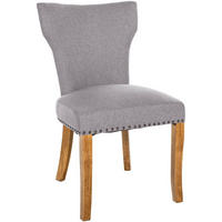 WOHNZIMMERSTUHL Stoff grau - Naturfarben/Grau, Holz/Textil (52/90/59cm) - CLP