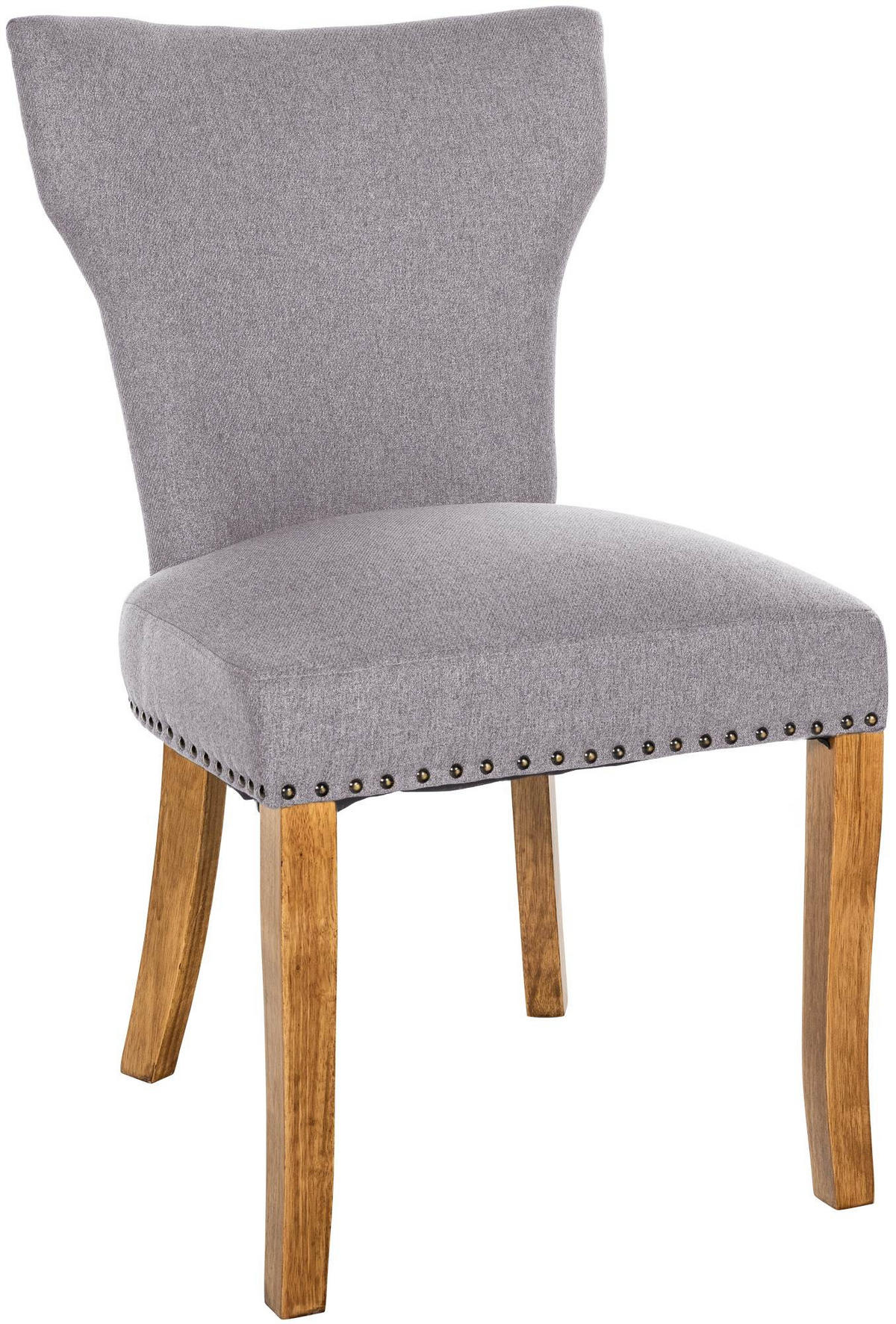 WOHNZIMMERSTUHL Stoff grau - Naturfarben/Grau, Holz/Textil (52/90/59cm) - CLP
