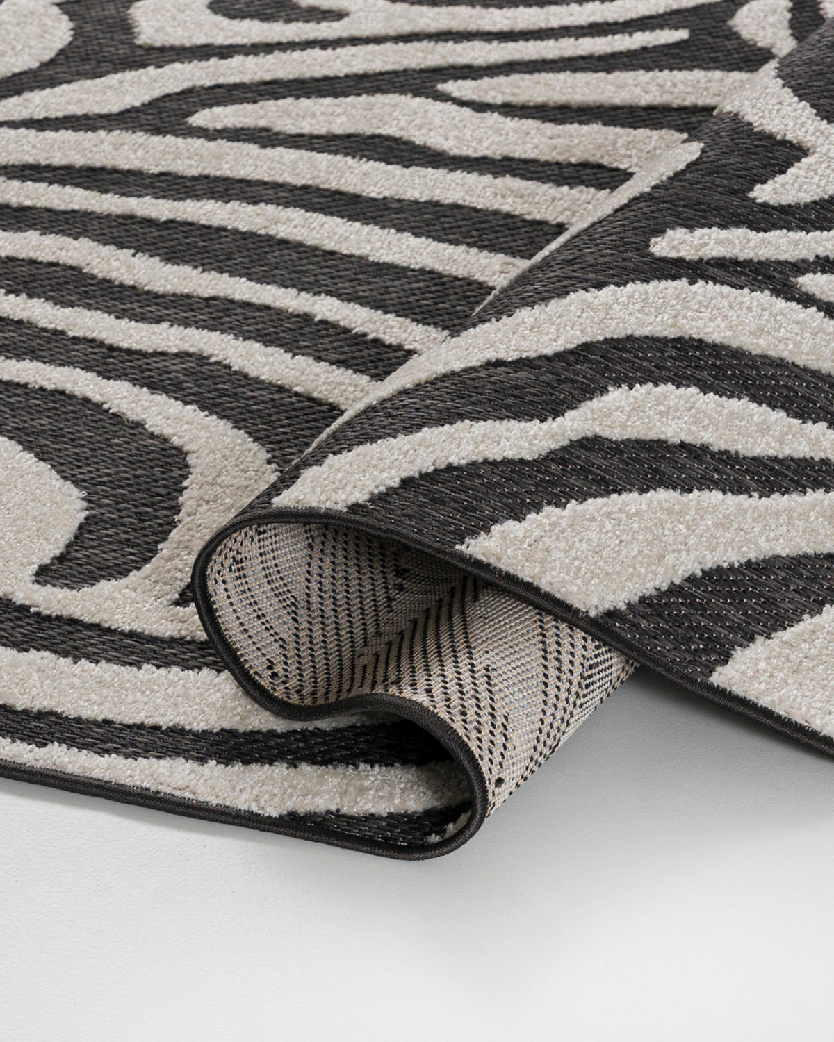 KOBEREC pieskový čierny béžový - 120 x 170 cm - čierna/piesková, textil (120/170cm) - Mazovia