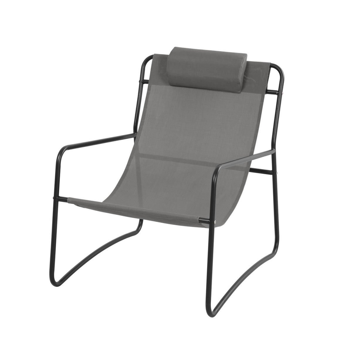 RELAXSESSEL Sveio Dunkelgrau (2er Set) - Dunkelgrau, Metall (65/81/80cm) - SVITA