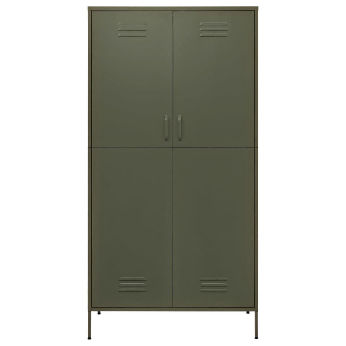 KLEIDERSCHRANK 2-Türig mit 4 verstellbaren Fächern 90/50/180 cm aus Stahl Olivgrün - Olivgrün, Metall (90/180/50cm) - vidaXL