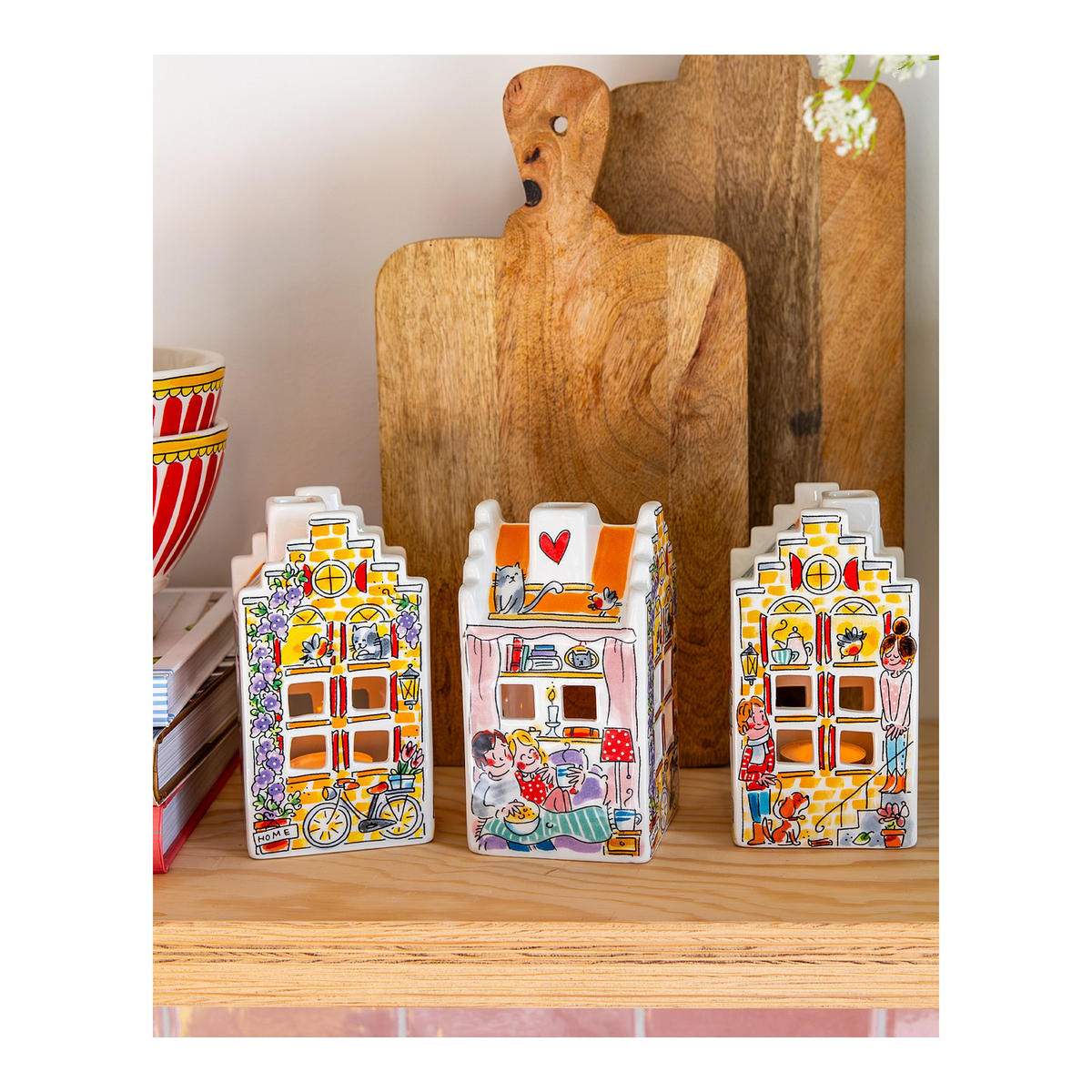 LICHTHAUS Zuhause, süßes Zuhause in Bunt - 14cm - Multicolor, Keramik (8.1/15/8.1cm) - Blond Amsterdam