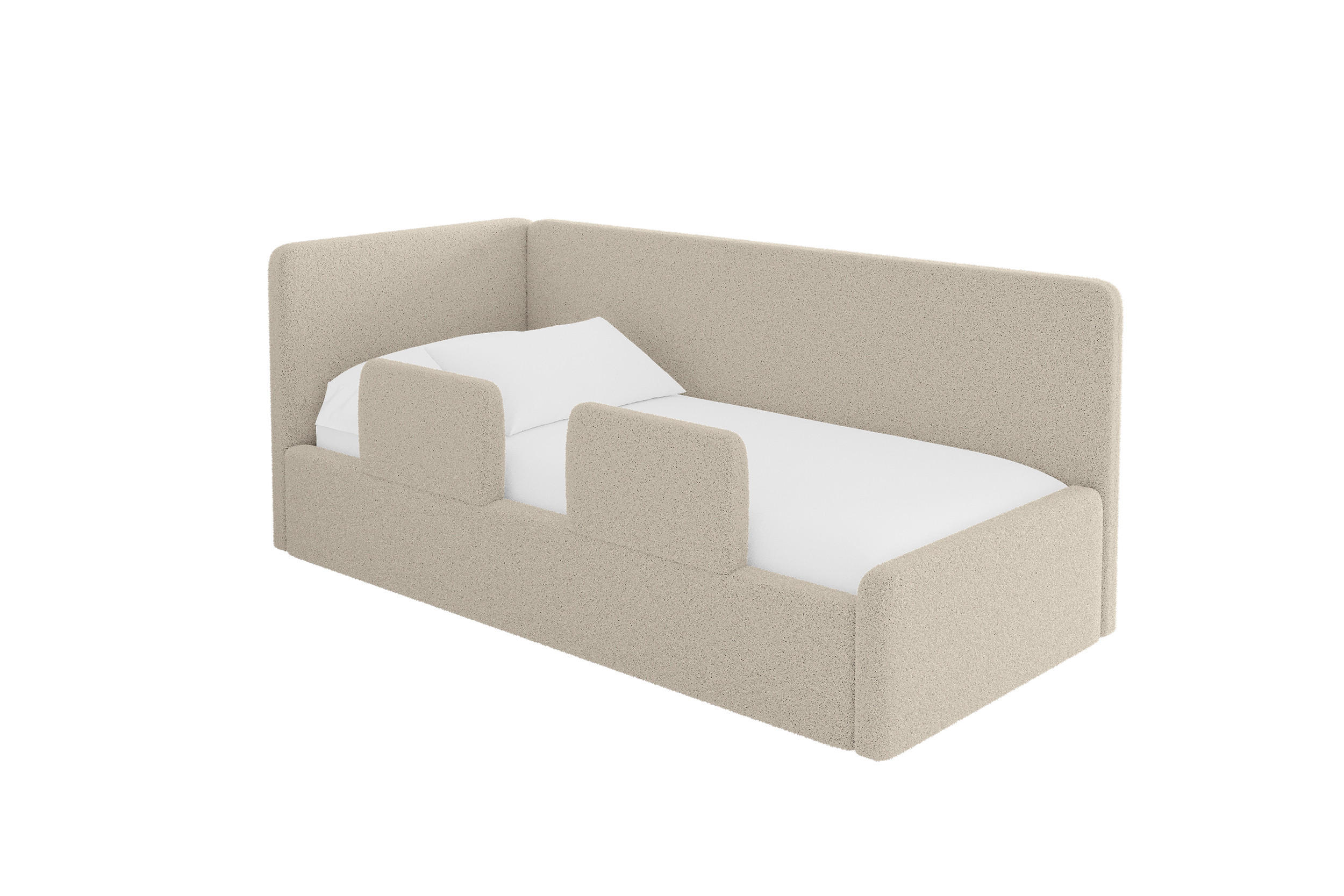 ALTDECOR JEDNOLŮŽKOVÁ POSTEL pro mládež s úložným prostorem, vpravo - NORY 90x200 tmavě béžová