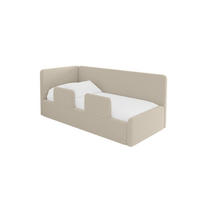 EINZELLBETT Jugendbett mit Bettkasten, Rechts - NORY 100x200 Dunkelbeige - Taupe, Holzwerkstoff/Textil (100/200cm) - ALTDECOR