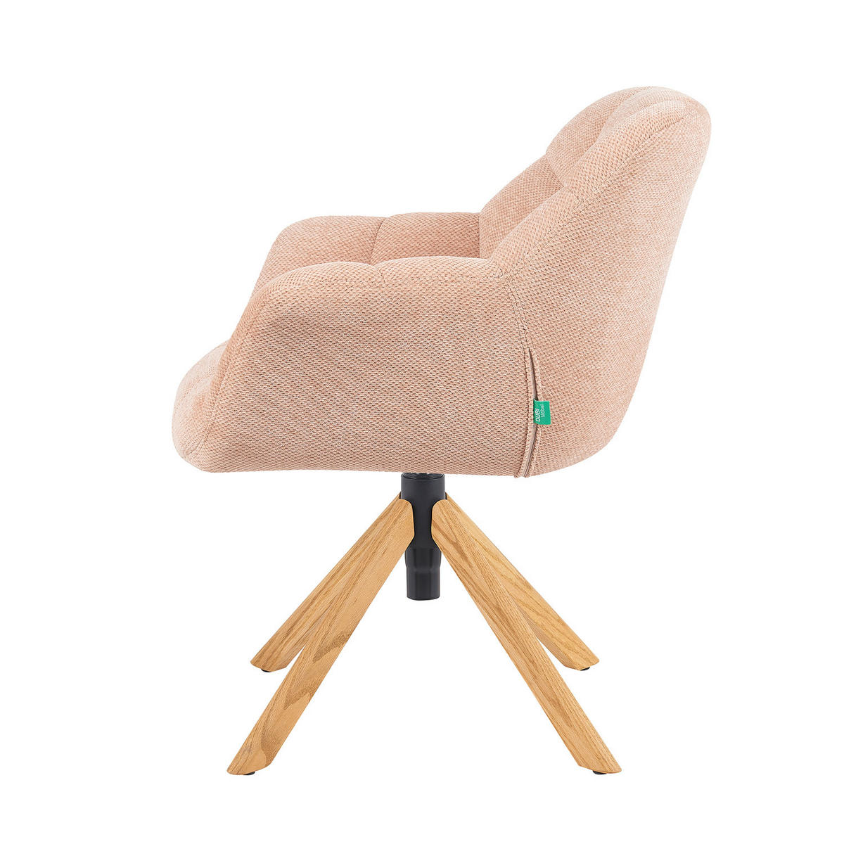 BÜROSTUHL Mika-Iven - Honigeiche/Rosa, Eichenholz/Holz (65/82/66cm) - DUBI Möbel