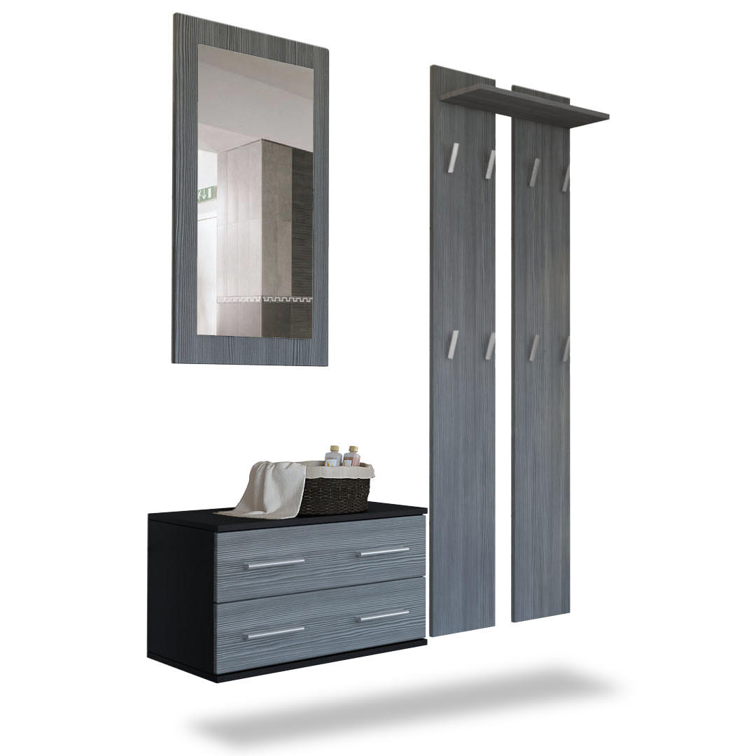 GARDEROBE Kioto Front in Avola-Anthrazit - Anthrazit, Holzwerkstoff (170/200/35cm) - Vladon