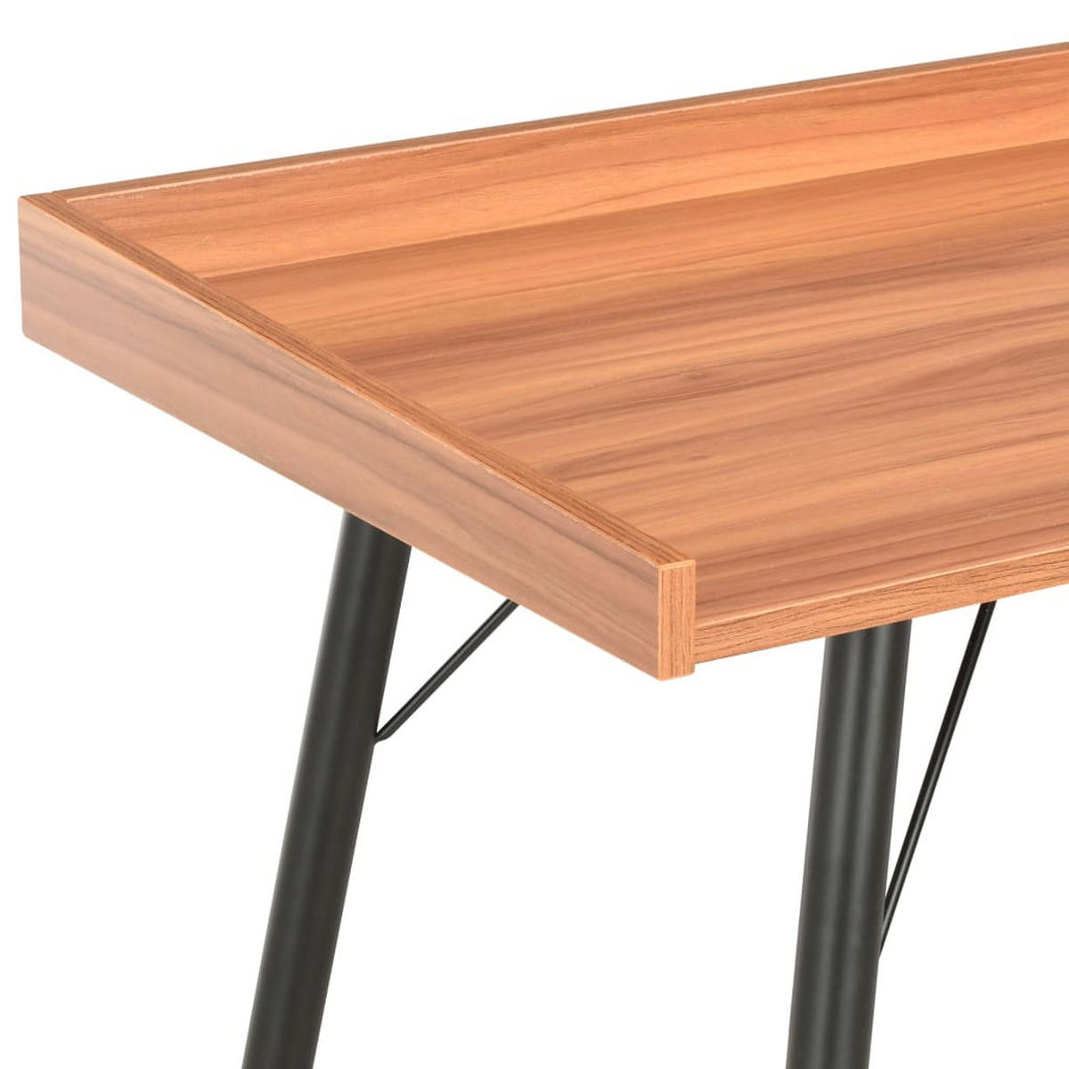 SCHREIBTISCH 90/50/79 cm aus Holzwerkstoff, Stahl Schwarz, Braun - Braun, Holz (50/90/79cm) - vidaXL