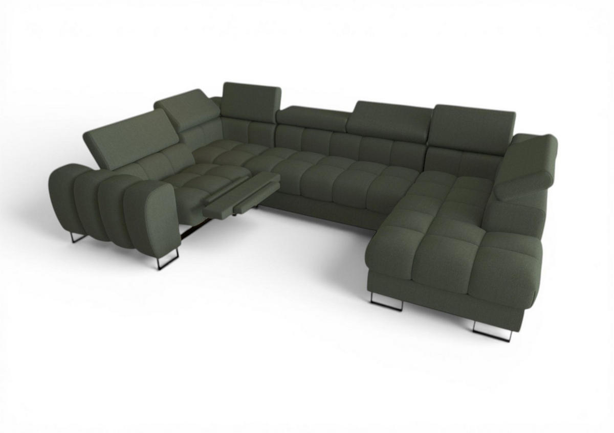 WOHNLANDSCHAFT Bastien Relax - Anthrazit, Holzwerkstoff/Textil (350/95/198cm) - Fun Möbel