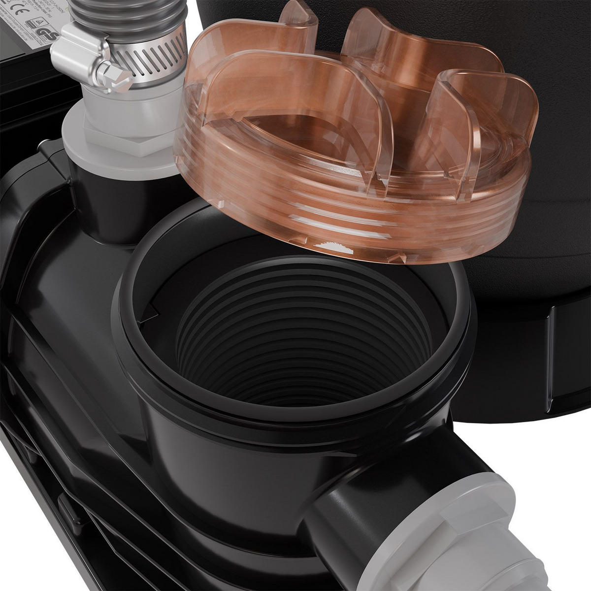 SANDFILTERANLAGE 400W inkl. Filter & Timer - Schwarz, Kunststoff (39/48/56cm) - Juskys