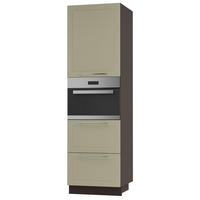 BACKOFEN-HOCHSCHRANK Kvantum D14/RU/2A/356 Vanille Matt / Lava Matt 60 / 59 / 207cm - Dunkelgrau/Creme, Holz/Holzwerkstoff (60/207/59cm) - Feldmann-Wohnen
