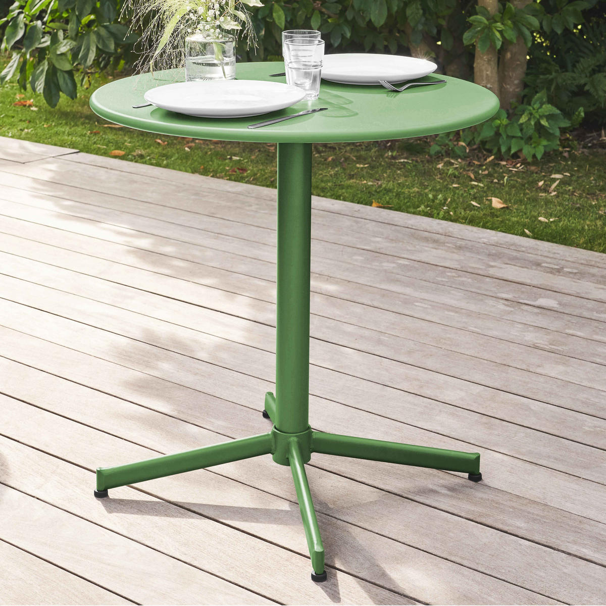 GARTENTISCH , klappbar, Kaktusgrünen - Dunkelgrün, Metall (90/50/72cm) - Oviala