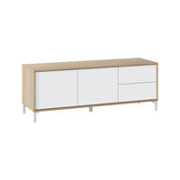 FERNSEHSCHRANK Eiche, Weiß 41/130/47 cm - Wildeiche/Weiß, Holzwerkstoff (130/47/41cm) - DMORA