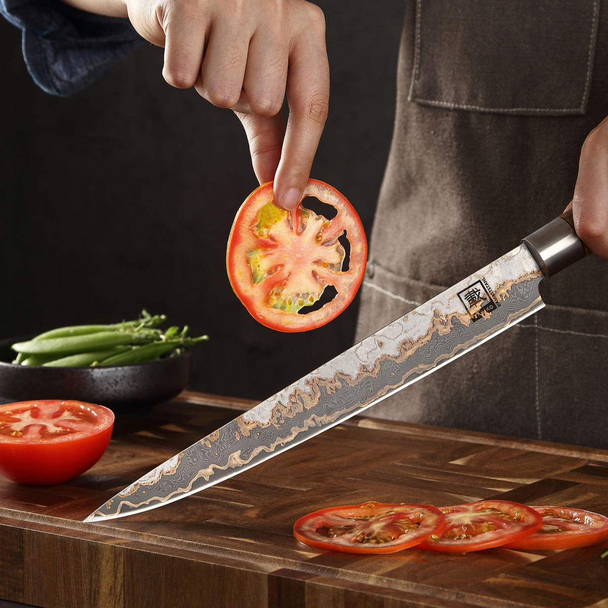 SASHIMI MESSER 25 cm - Ahornfarben, Holz/Metall (39cm) - Zayiko