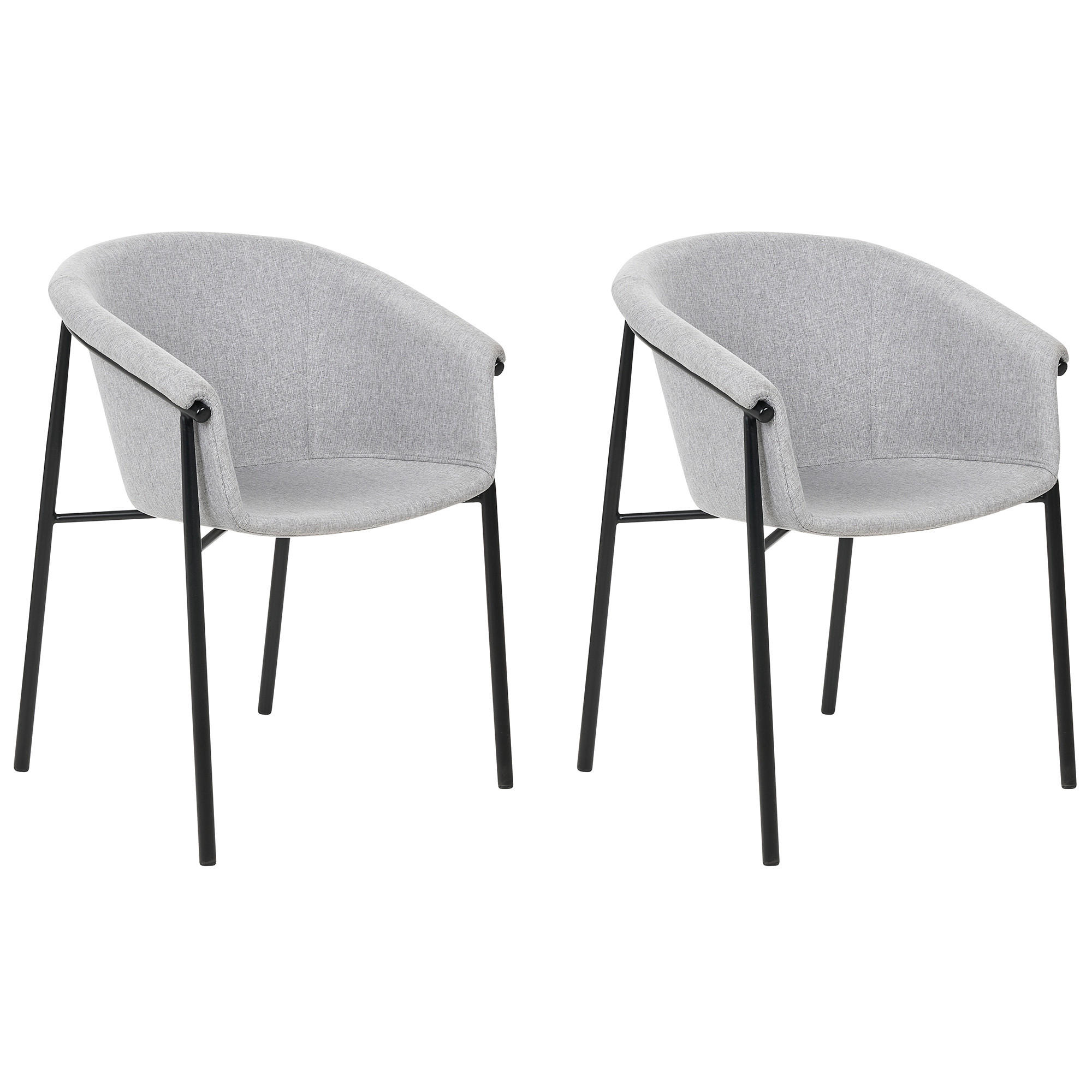 Beliani JÍDELNÍ ŽIDLE sada 2 ks Polyester Šedá Ames