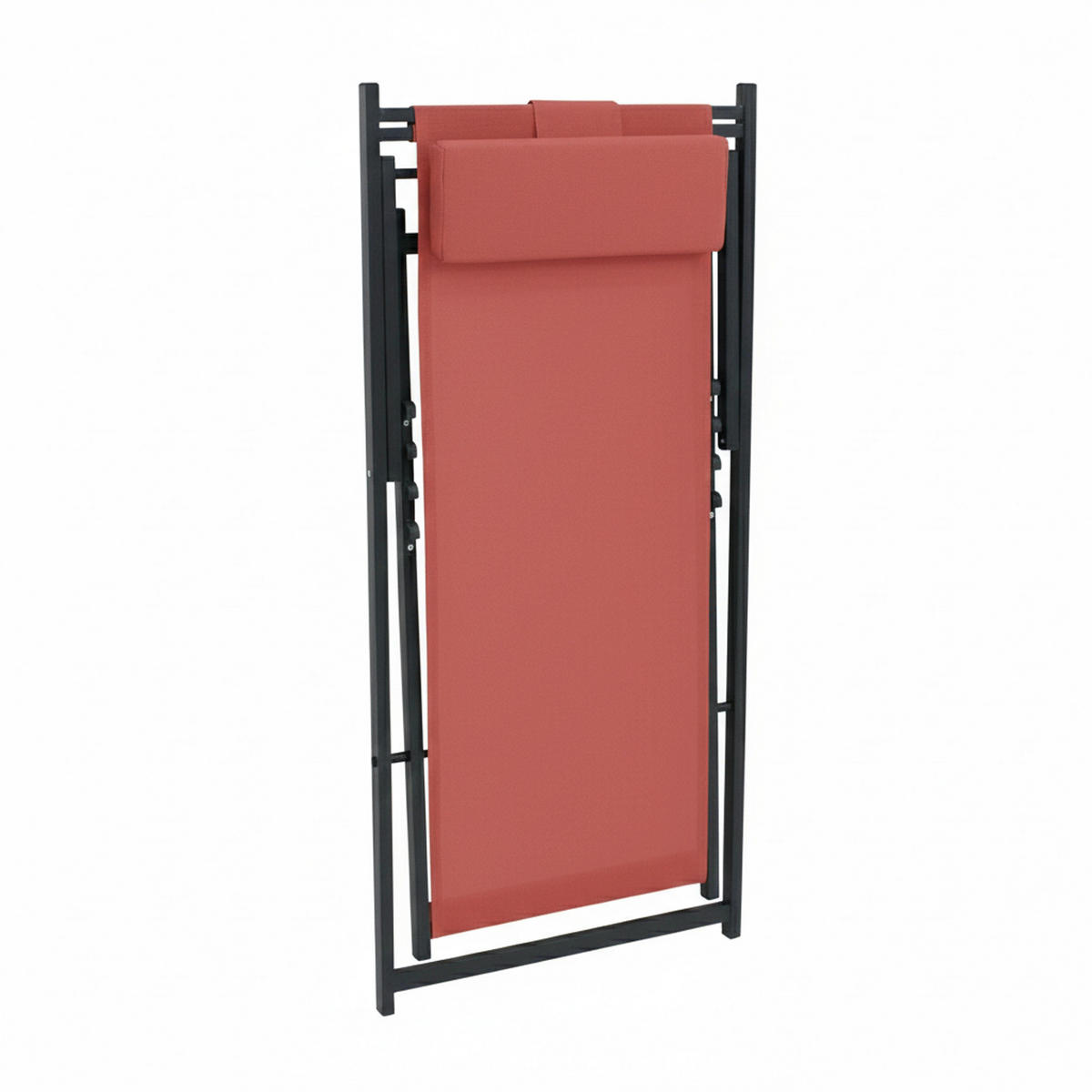 LIEGESTUHL 2-tlg., Terrakotta - Braun, Metall (61/74/102cm) - Oviala