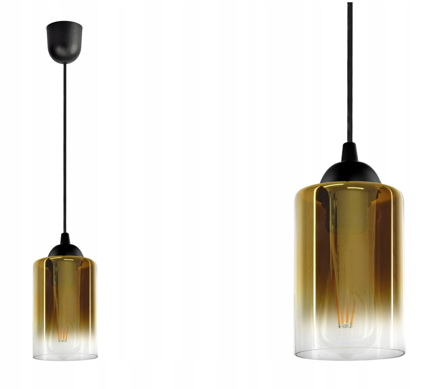 kiki design Pendelleuchte Schwarz, Transparent, Gold, Kupfer 10x80x10 cm