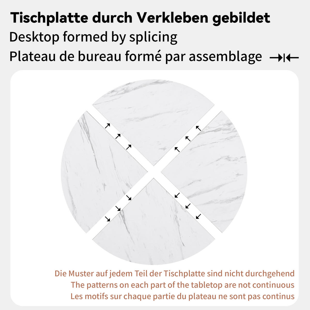 ESSTISCH 100/75/100 cm Weiß/Goldfarben aus MDF und Stahl mit Marmoroptik - Weiß, Holzwerkstoff (100/100/75cm) - OKMYHOME
